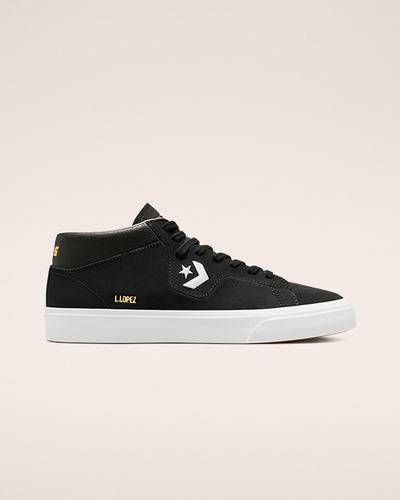 Converse CONS Louie Lopez Pro Mid Férfi Deszkás Cipő Fekete/Fehér | HU59068