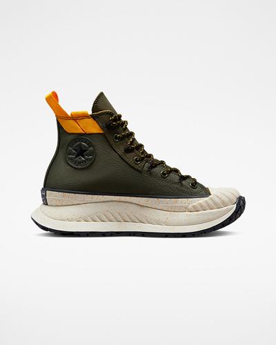 Converse Chuck 70 AT-CX Rugged Basics Férfi Magasszárú Cipő Olivazöld/Zöld/Sárga/Fekete | HU21876