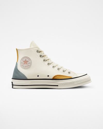 Converse Chuck 70 Color Block Férfi Magasszárú Cipő Bézs/Szürke/Sárga | HU83610