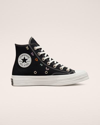 Converse Chuck 70 Mystic Symbols Női Magasszárú Cipő Fekete/Fehér | HU06824