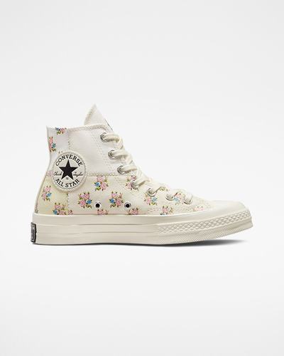 Converse Chuck 70 Patchwork Floral Női Magasszárú Cipő Bézs/Fehér | HU69820