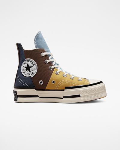 Converse Chuck 70 Plus Női Magasszárú Cipő Barna/Sötétkék | HU62530