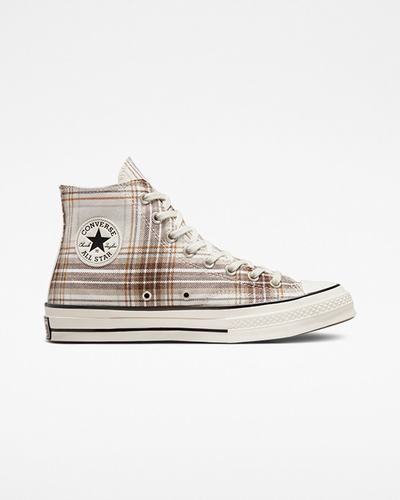 Converse Chuck 70 Tartan Férfi Magasszárú Cipő Bézs/Sötét/Fekete | HU78329