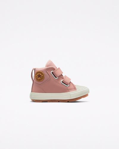 Converse Chuck Taylor All Star Berkshire Boot Easy-On Bőr Fiú Magasszárú Cipő Rózsaszín | HU01492