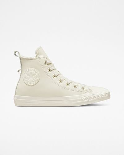 Converse Chuck Taylor All Star Bélelt Bőr Női Magasszárú Cipő Bézs | HU96875