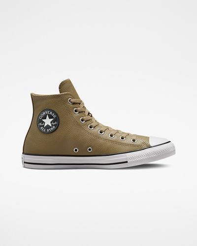 Converse Chuck Taylor All Star Bőr Férfi Magasszárú Cipő Khaki | HU30914