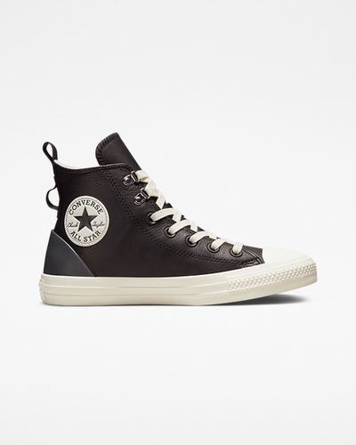 Converse Chuck Taylor All Star Bőr Hike Női Magasszárú Cipő Fekete | HU72509