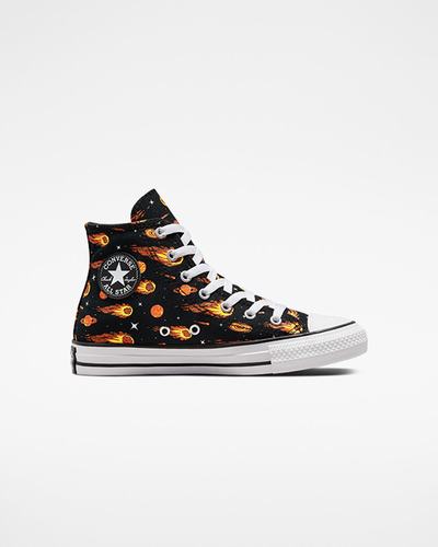 Converse Chuck Taylor All Star Comets Lány Magasszárú Cipő Fekete/Fehér | HU58271