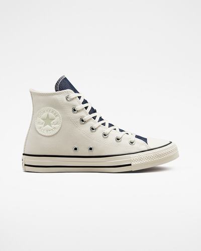 Converse Chuck Taylor All Star Denim Női Magasszárú Cipő Bézs/Sötétkék/Olivazöld | HU25803