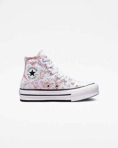 Converse Chuck Taylor All Star EVA Lift Lány Magasszárú Cipő Fehér/Rózsaszín/Fekete | HU14280