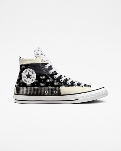 Converse Chuck Taylor All Star Hacked Patterns Férfi Magasszárú Cipő Bézs/Fekete/Fehér | HU60785