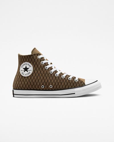 Converse Chuck Taylor All Star Herringbone Női Magasszárú Cipő Barna/Fehér | HU31462