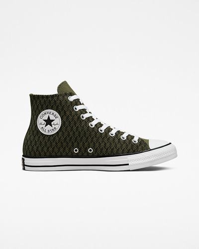 Converse Chuck Taylor All Star Herringbone Női Magasszárú Cipő Olivazöld/Fekete/Fehér | HU35967