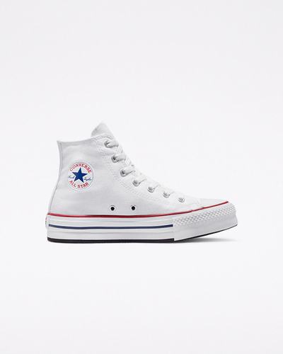 Converse Chuck Taylor All Star Lift Lány Magasszárú Cipő Fehér/Sötét Piros/Sötétkék | HU69853