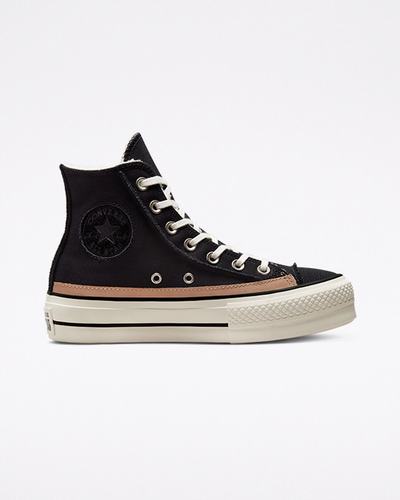 Converse Chuck Taylor All Star Lift Női Magasszárú Cipő Fekete/Barna | HU08129