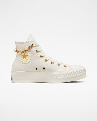 Converse Chuck Taylor All Star Lift Női Magasszárú Cipő Bézs/Sárga | HU13940