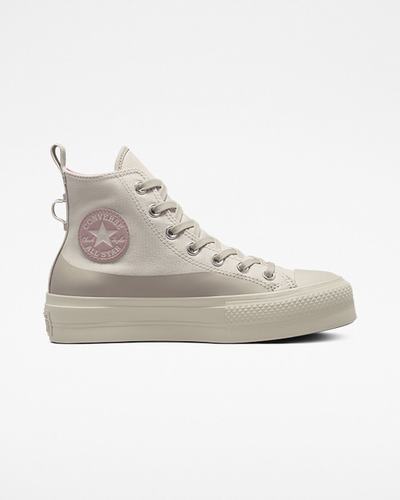 Converse Chuck Taylor All Star Lift Női Magasszárú Cipő Bézs/Szürke | HU42098