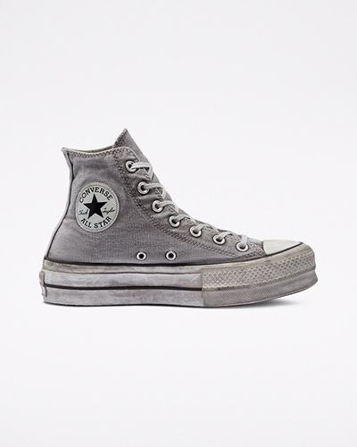 Converse Chuck Taylor All Star Lift Női Magasszárú Cipő Szürke/Fehér | HU56438