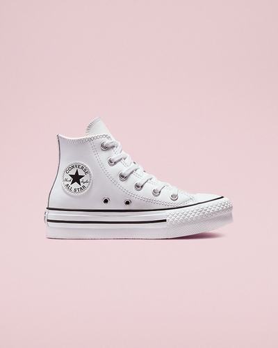 Converse Chuck Taylor All Star Lift Platform Lány Magasszárú Cipő Fehér/Bézs Fehér/Fekete | HU39451