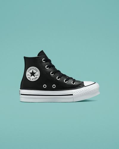 Converse Chuck Taylor All Star Lift Platform Fiú Magasszárú Cipő Fekete/Bézs Fehér | HU46015