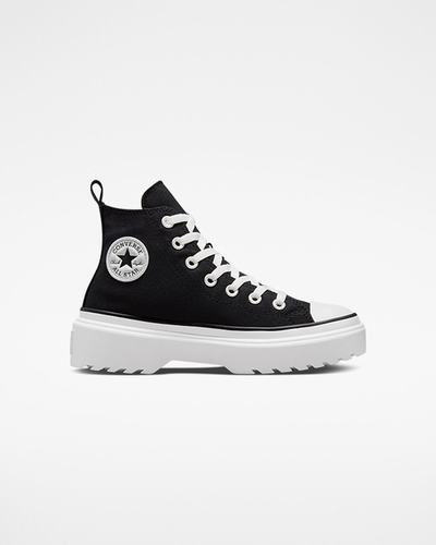 Converse Chuck Taylor All Star Lugged Lift Lány Magasszárú Cipő Fekete/Fehér | HU01236