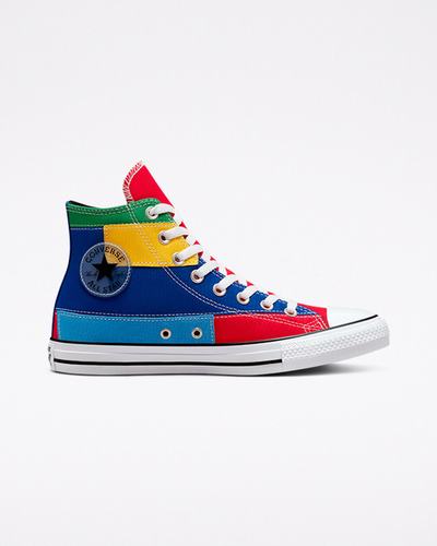 Converse Chuck Taylor All Star Patchwork Férfi Magasszárú Cipő Piros/Kék | HU64370