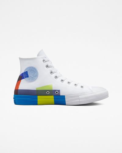 Converse Chuck Taylor All Star Space Racer Férfi Magasszárú Cipő Fehér/Kék/Fehér | HU09854