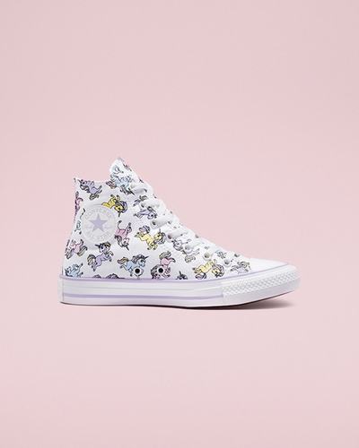 Converse Chuck Taylor All Star Unicorns Fiú Magasszárú Cipő Fehér/Szürke Lila | HU39816