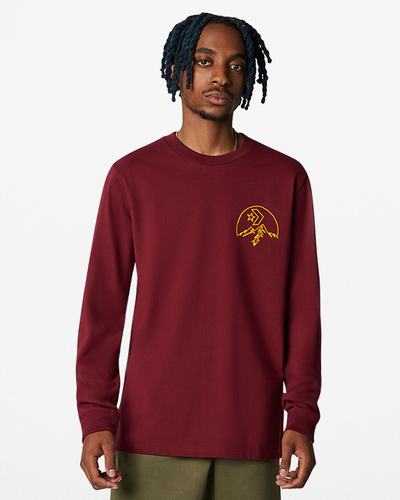 Converse Counter Climate Long Sleeve Férfi Póló Sötét Piros | HU32875