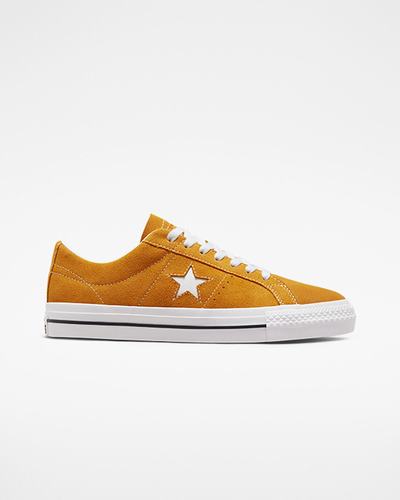 Converse One Star Pro Férfi Deszkás Cipő Arany Narancssárga/Fehér/Fekete | HU42890