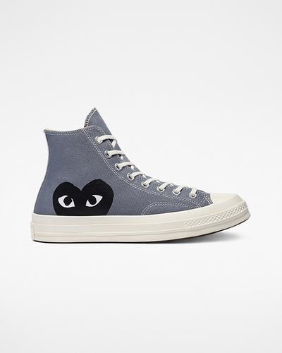 Converse x Comme des Garçons PLAY Chuck 70 Férfi Magasszárú Cipő Szürke/Fekete | HU65432