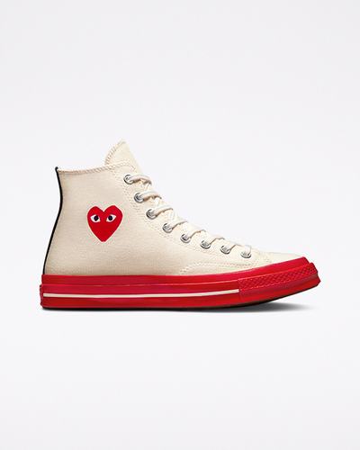 Converse x Comme des Garçons PLAY Chuck 70 Férfi Magasszárú Cipő Piros | HU73802