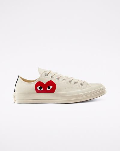 Converse x Comme des Garçons PLAY Chuck 70 Férfi Tornacipő Fehér/Piros | HU85913