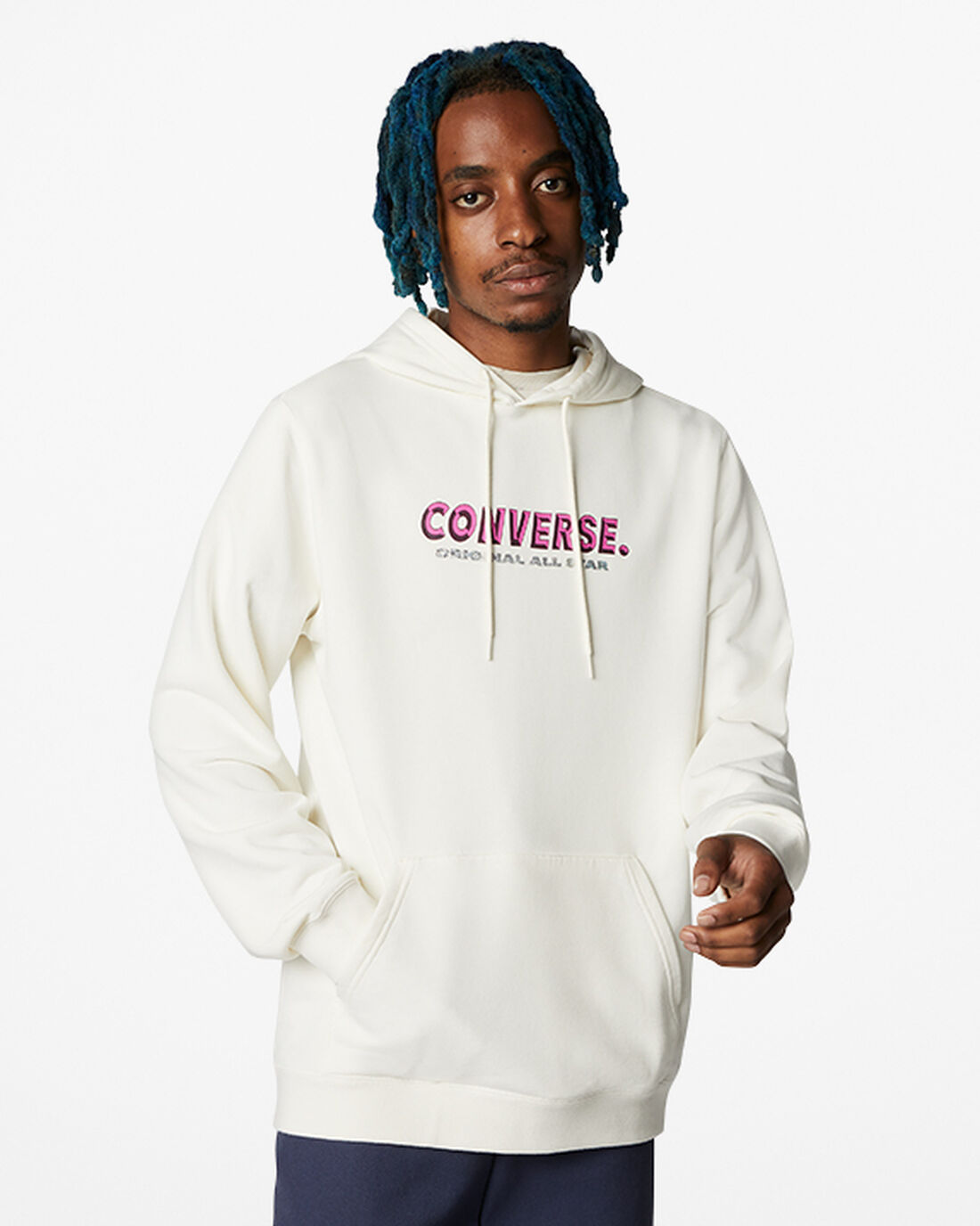 Converse Bold Word Pullover Férfi Kapucnis Pulóver Bézs | HU52870