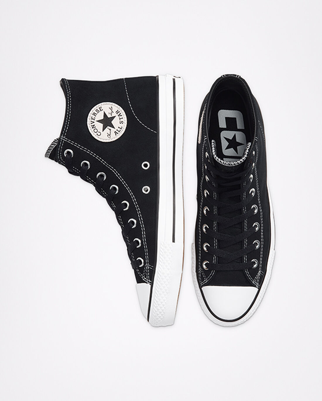 Converse CONS Chuck Taylor All Star Pro Velúr Férfi Deszkás Cipő Fekete/Fehér | HU16284