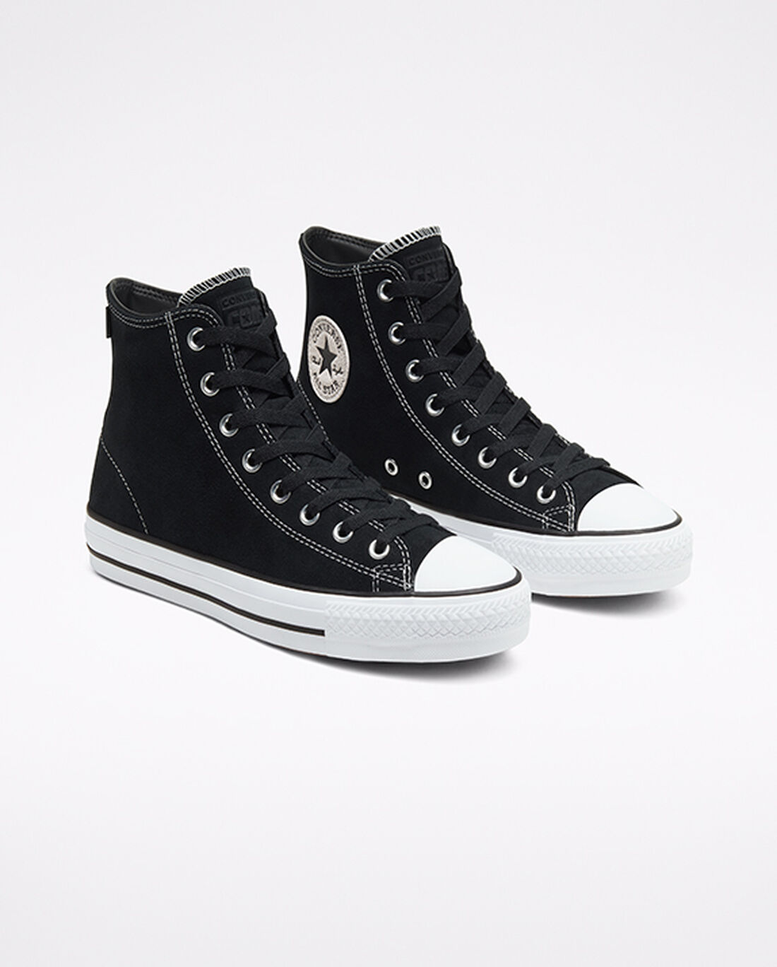 Converse CONS Chuck Taylor All Star Pro Velúr Férfi Deszkás Cipő Fekete/Fehér | HU16284