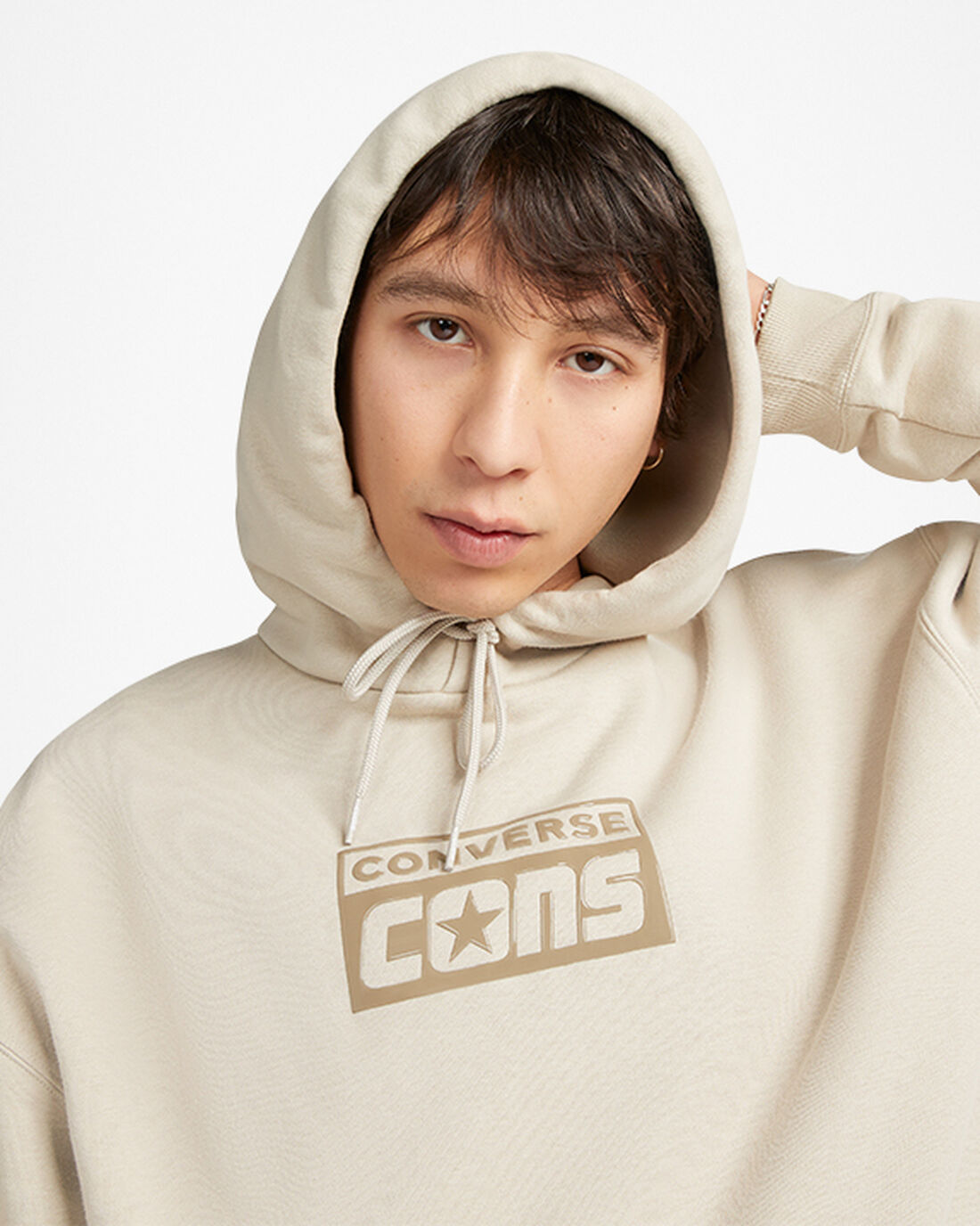 Converse CONS Fleece Pullover Férfi Kapucnis Pulóver Szürke | HU74903