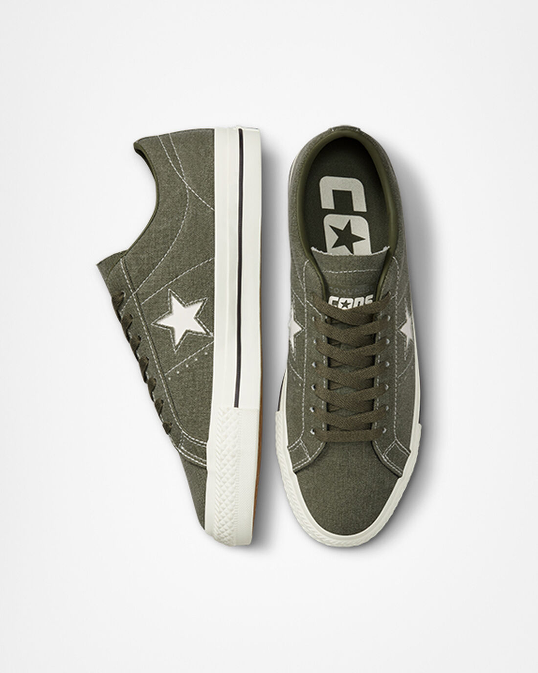 Converse CONS One Star Pro Heavyweight Vászon Női Deszkás Cipő Olivazöld/Fekete | HU27598