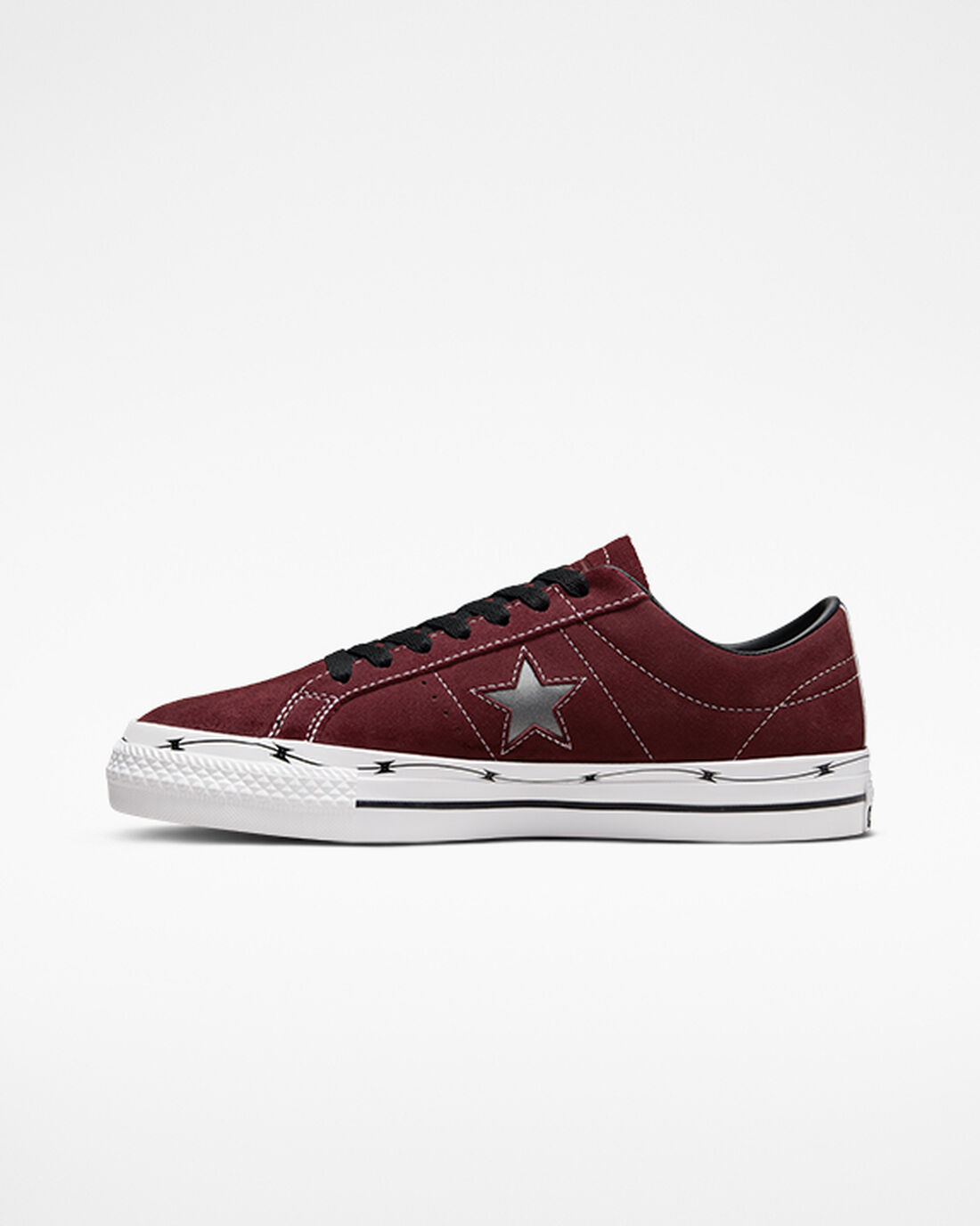 Converse CONS One Star Pro Razor Wire Női Deszkás Cipő MélyBordó/Fekete/Fehér | HU02516