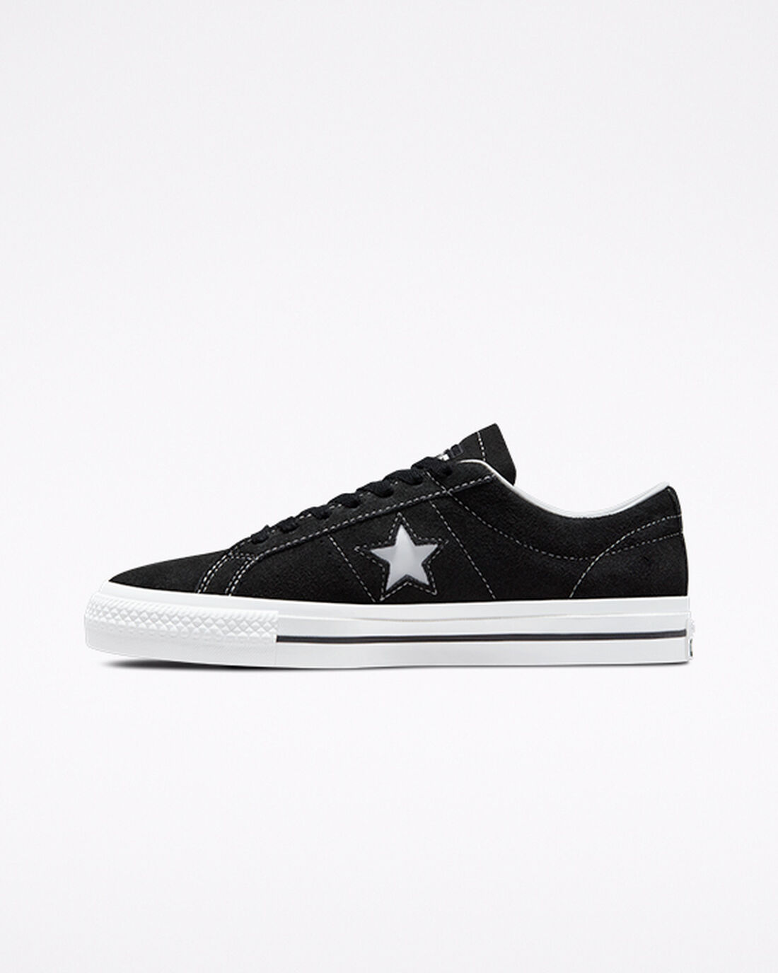 Converse CONS One Star Pro Velúr Női Deszkás Cipő Fekete/Fehér | HU28415