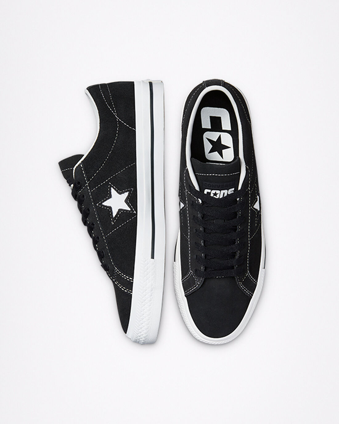 Converse CONS One Star Pro Velúr Női Deszkás Cipő Fekete/Fehér | HU28415