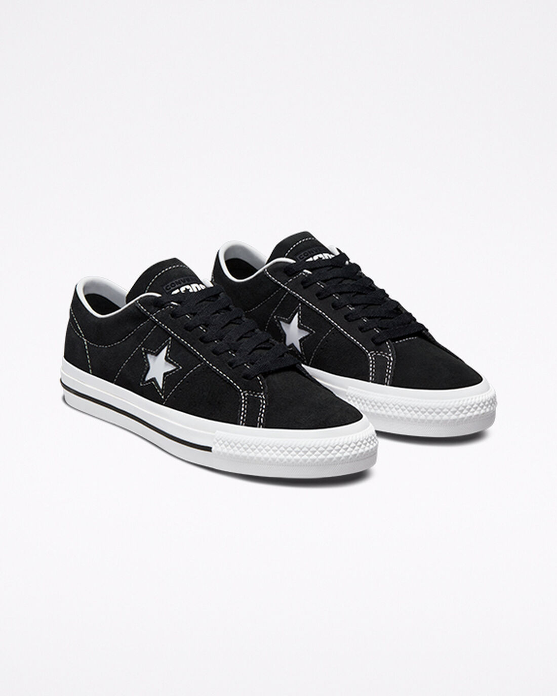 Converse CONS One Star Pro Velúr Női Deszkás Cipő Fekete/Fehér | HU28415