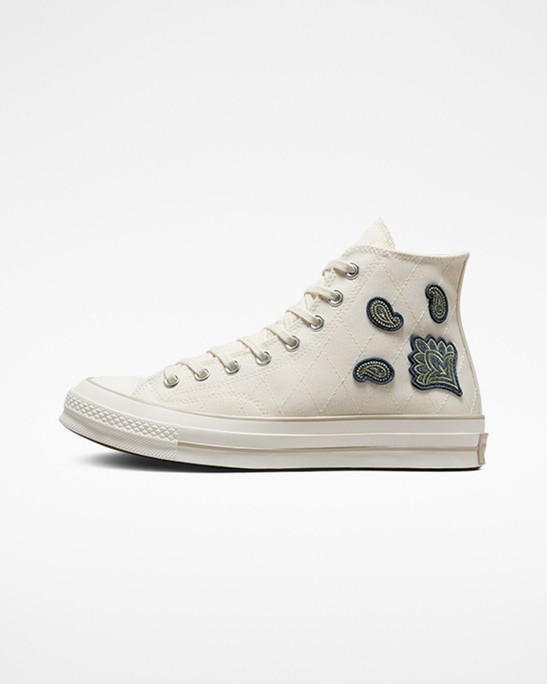 Converse Chuck 70 Crafted Patches Férfi Magasszárú Cipő Bézs/Sötétkék/Zöld | HU01642