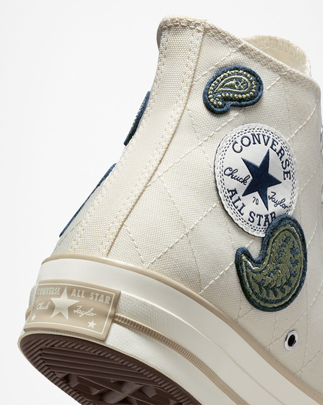 Converse Chuck 70 Crafted Patches Férfi Magasszárú Cipő Bézs/Sötétkék/Zöld | HU01642