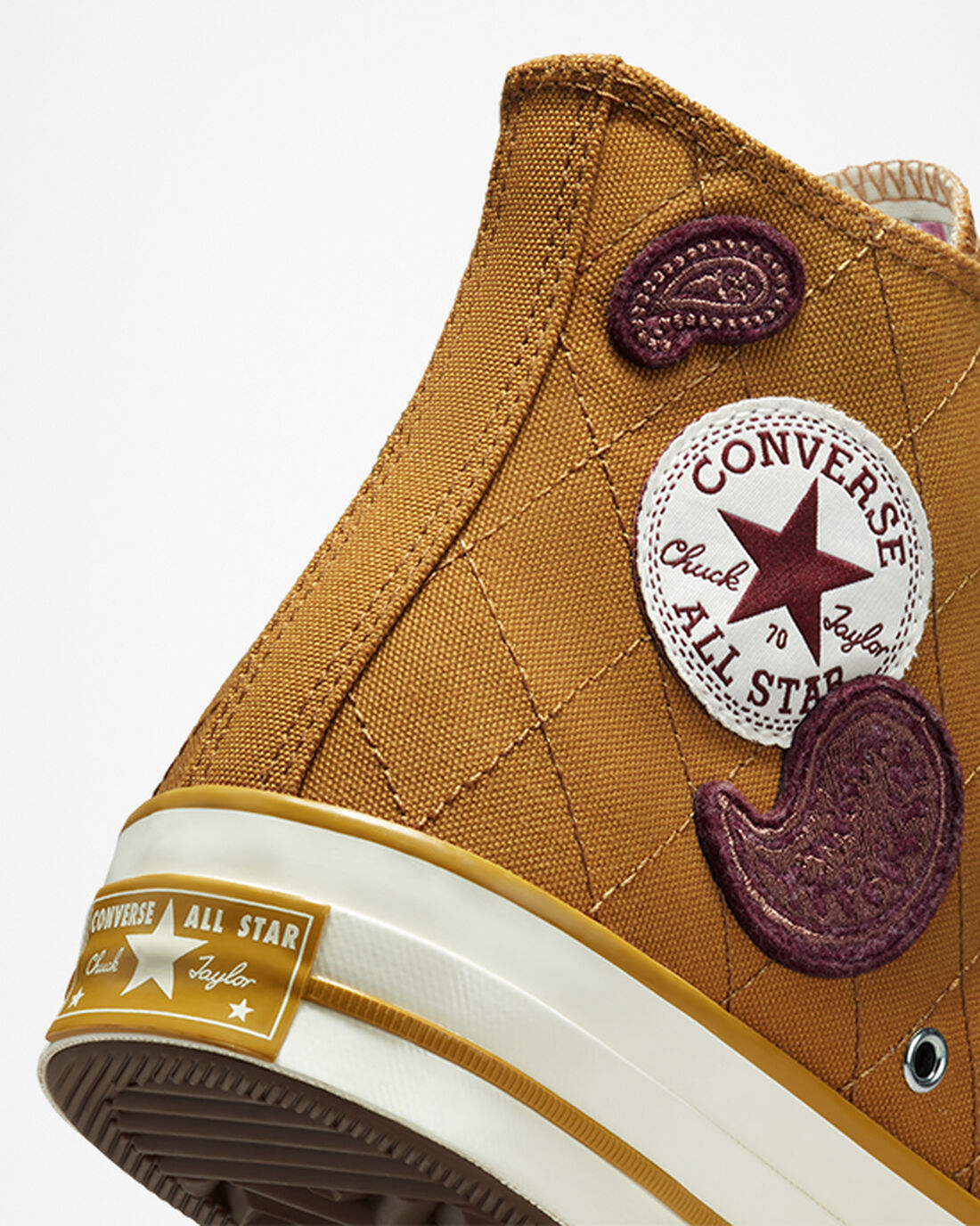 Converse Chuck 70 Crafted Patches Férfi Magasszárú Cipő Narancssárga/MélyBordó | HU09157