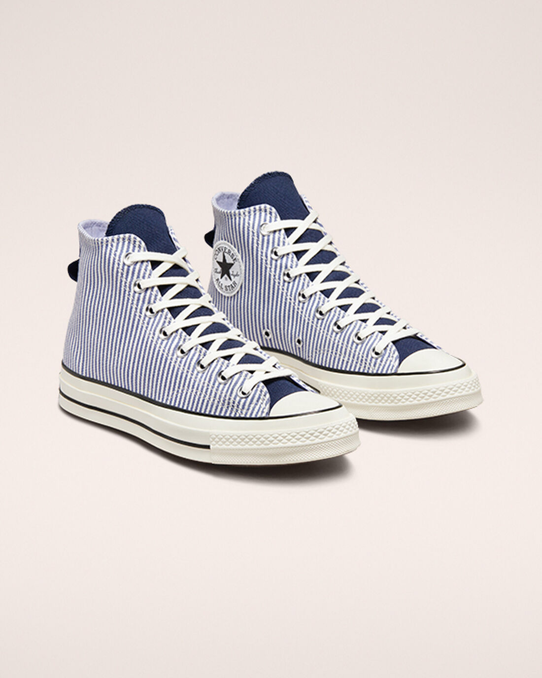 Converse Chuck 70 Crafted Stripe Férfi Magasszárú Cipő Világoskék Sötétkék/Fekete | HU92658