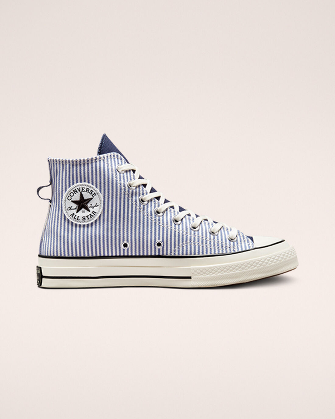 Converse Chuck 70 Crafted Stripe Férfi Magasszárú Cipő Világoskék Sötétkék/Fekete | HU92658