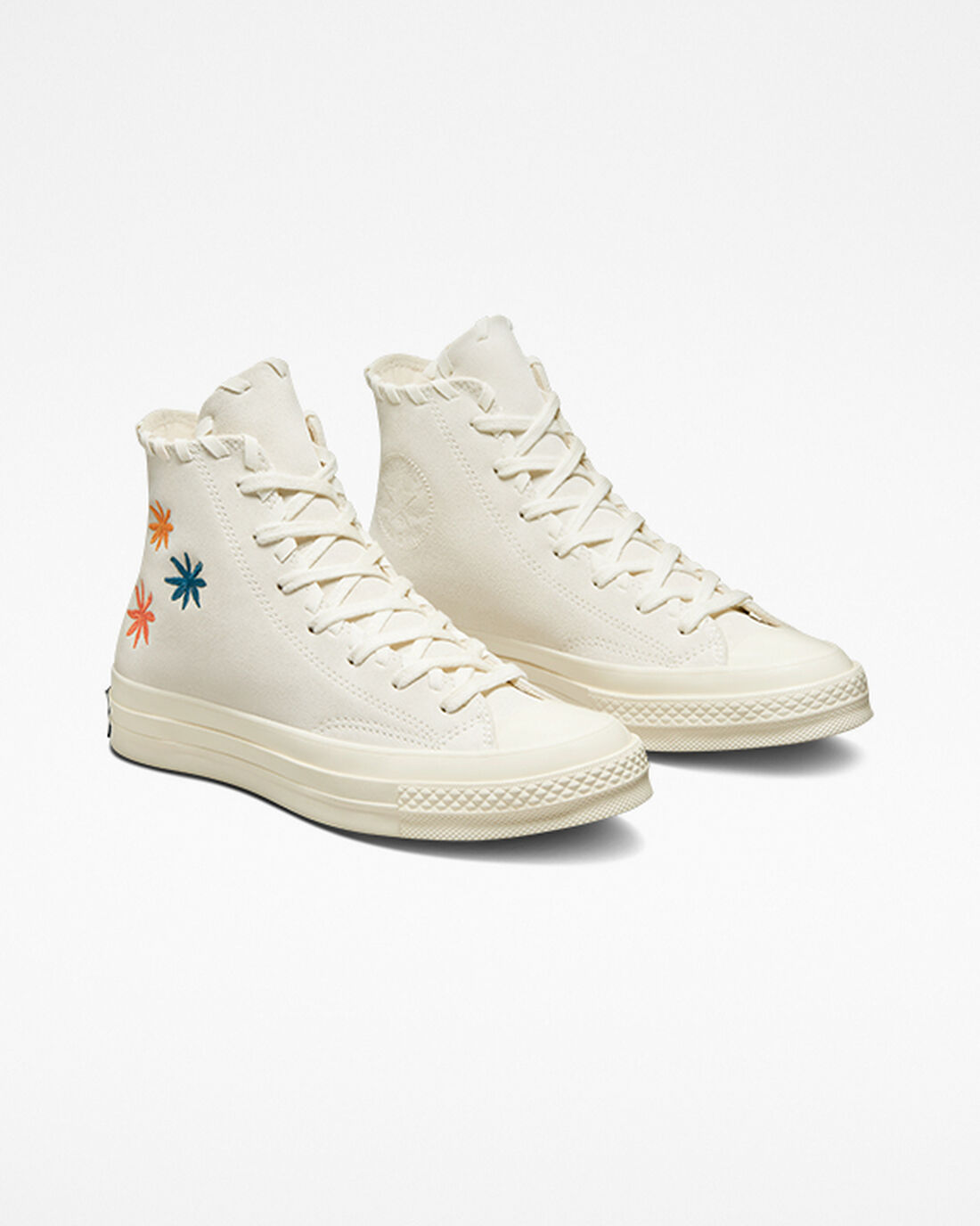 Converse Chuck 70 Embroidered Florals Női Magasszárú Cipő Bézs/Bézs Fehér | HU18035