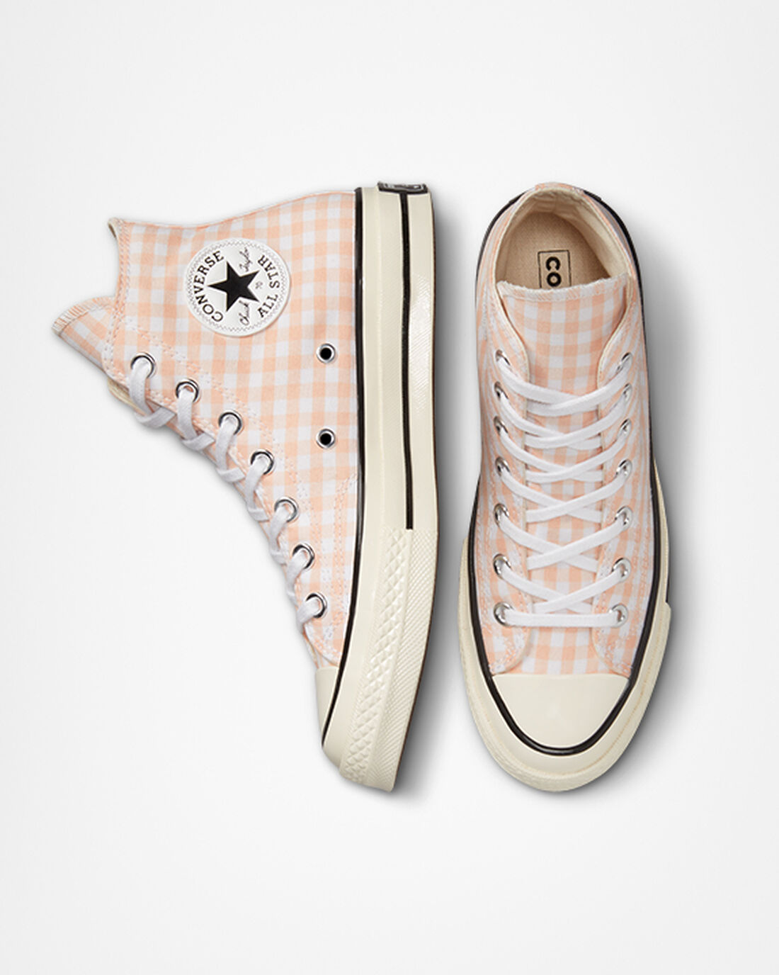 Converse Chuck 70 Gingham Női Magasszárú Cipő Korall/Fehér | HU51293