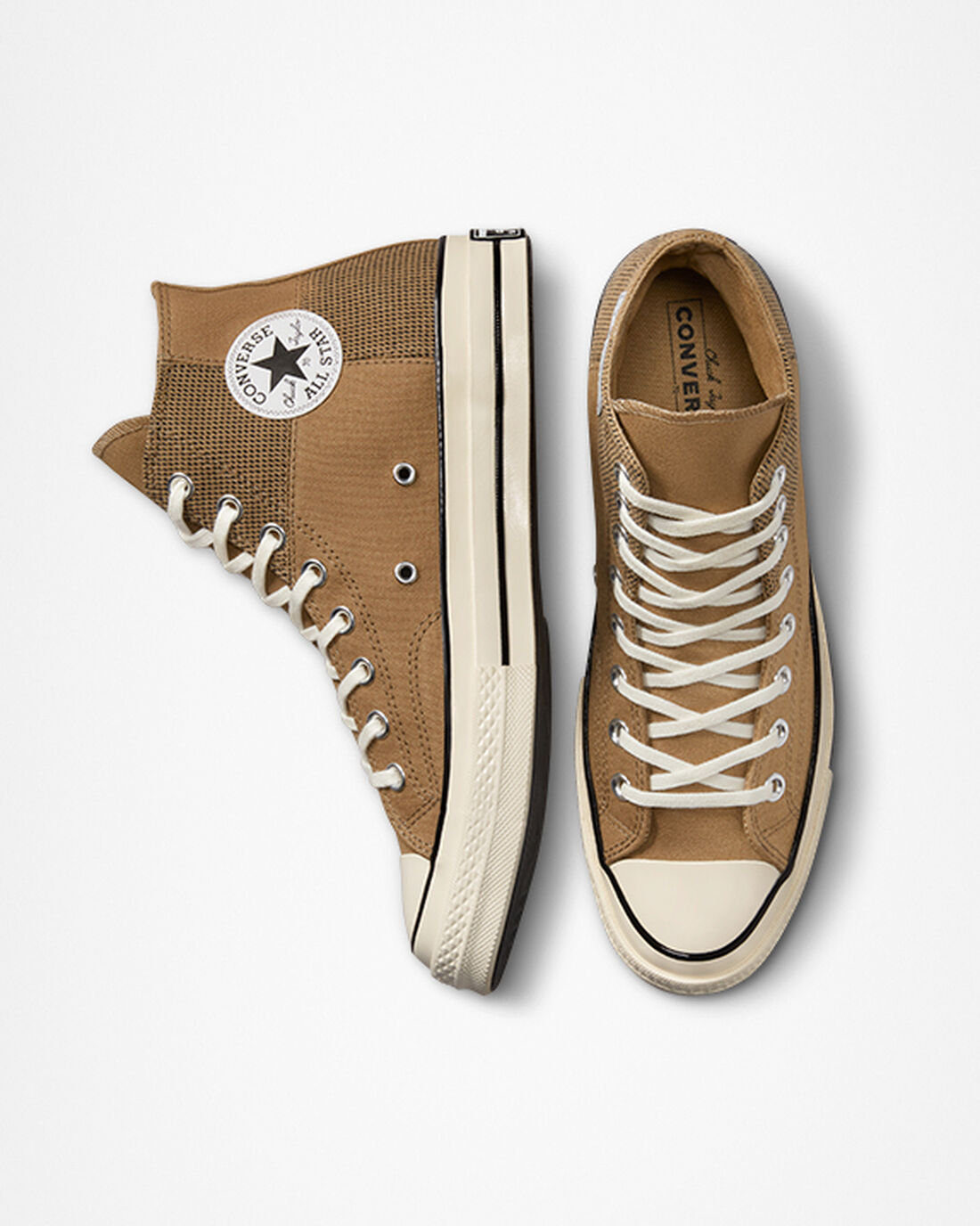 Converse Chuck 70 Patchwork Férfi Magasszárú Cipő Barna/Fekete | HU01659